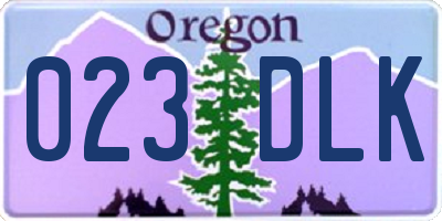 OR license plate 023DLK