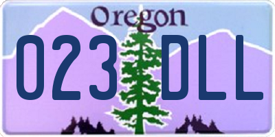 OR license plate 023DLL