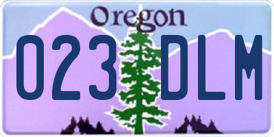 OR license plate 023DLM
