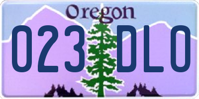 OR license plate 023DLO