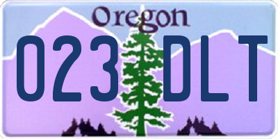 OR license plate 023DLT
