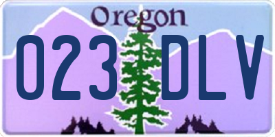 OR license plate 023DLV