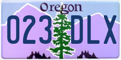 OR license plate 023DLX