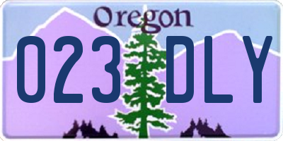 OR license plate 023DLY