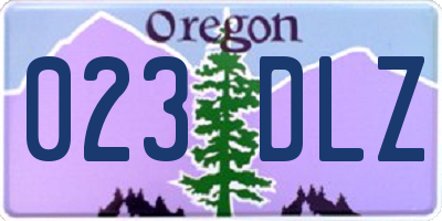 OR license plate 023DLZ