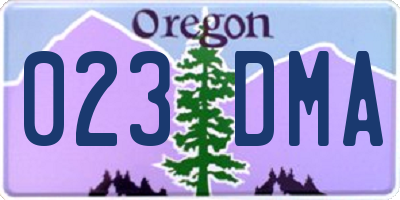OR license plate 023DMA