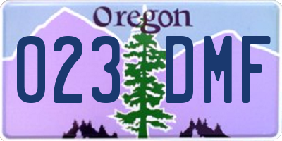 OR license plate 023DMF