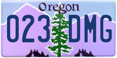 OR license plate 023DMG