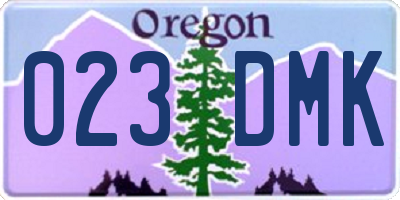 OR license plate 023DMK
