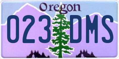 OR license plate 023DMS