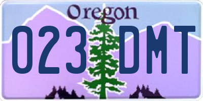 OR license plate 023DMT