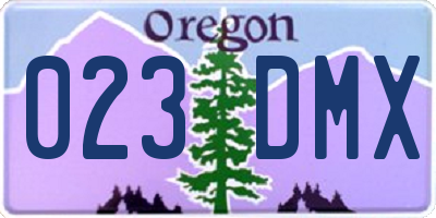 OR license plate 023DMX