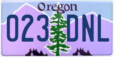 OR license plate 023DNL
