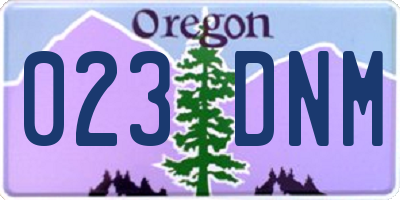 OR license plate 023DNM
