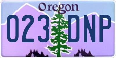 OR license plate 023DNP