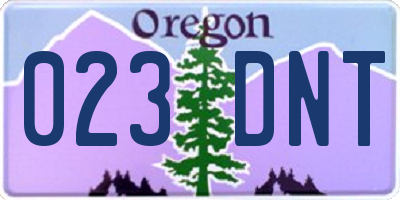 OR license plate 023DNT