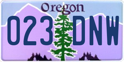 OR license plate 023DNW