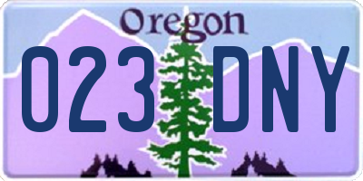 OR license plate 023DNY