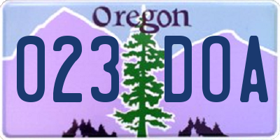 OR license plate 023DOA