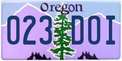 OR license plate 023DOI