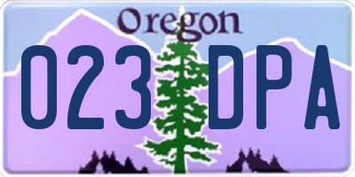 OR license plate 023DPA