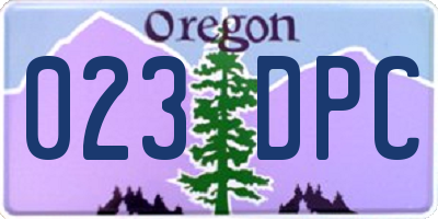 OR license plate 023DPC