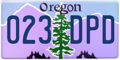 OR license plate 023DPD