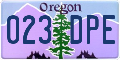 OR license plate 023DPE