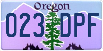OR license plate 023DPF
