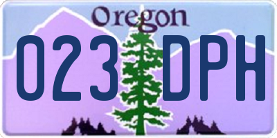 OR license plate 023DPH