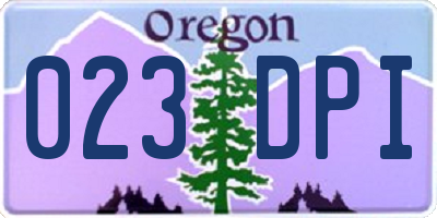 OR license plate 023DPI