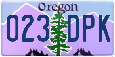 OR license plate 023DPK