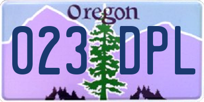 OR license plate 023DPL