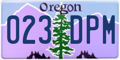 OR license plate 023DPM