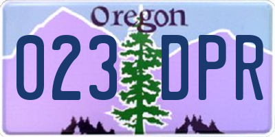 OR license plate 023DPR