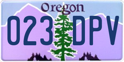 OR license plate 023DPV