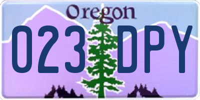 OR license plate 023DPY