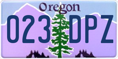 OR license plate 023DPZ