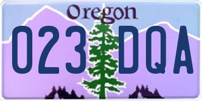 OR license plate 023DQA