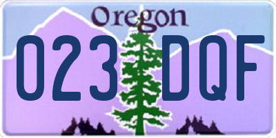 OR license plate 023DQF
