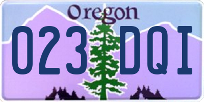 OR license plate 023DQI