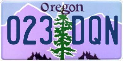 OR license plate 023DQN