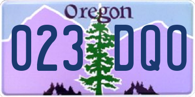 OR license plate 023DQO