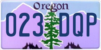 OR license plate 023DQP