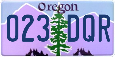 OR license plate 023DQR