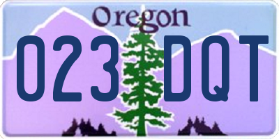 OR license plate 023DQT