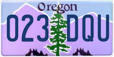 OR license plate 023DQU