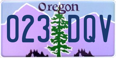 OR license plate 023DQV