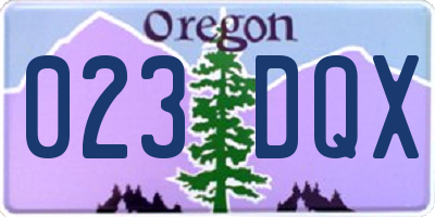 OR license plate 023DQX