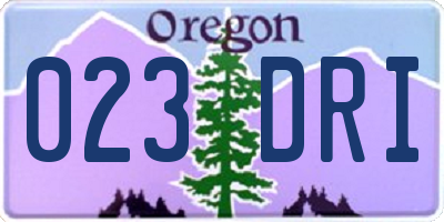 OR license plate 023DRI